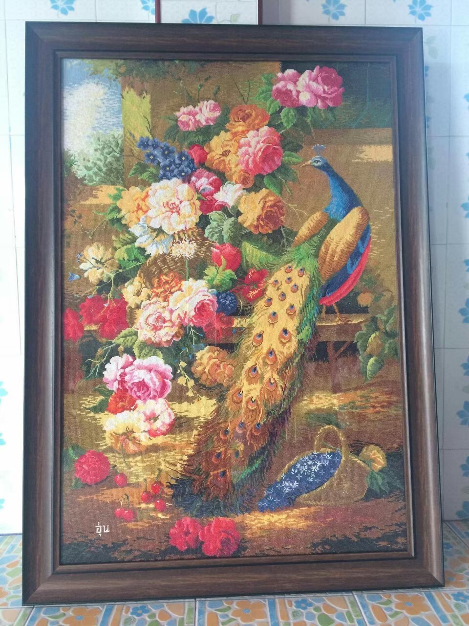 พระสังกัจจายจ์ ชุดปักครอสติส พิมพ์ลาย ครอสติสจีน งานฝีมือทำที่บ้าน DIY