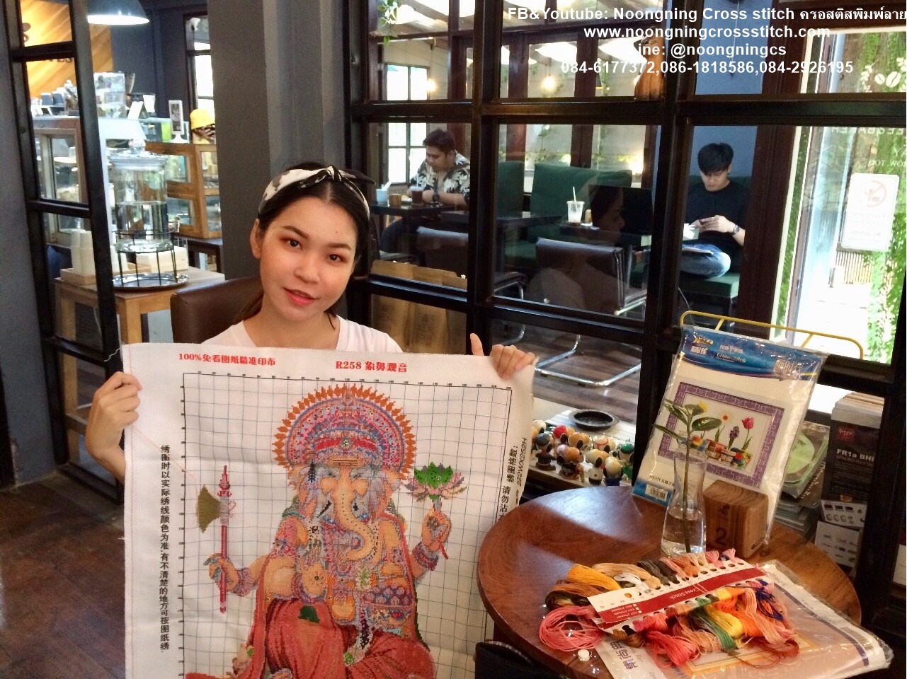 กวางแม่ลูก ชุดปักครอสติส พิมพ์ลาย ครอสติสจีน งานฝีมือทำที่บ้าน DIY