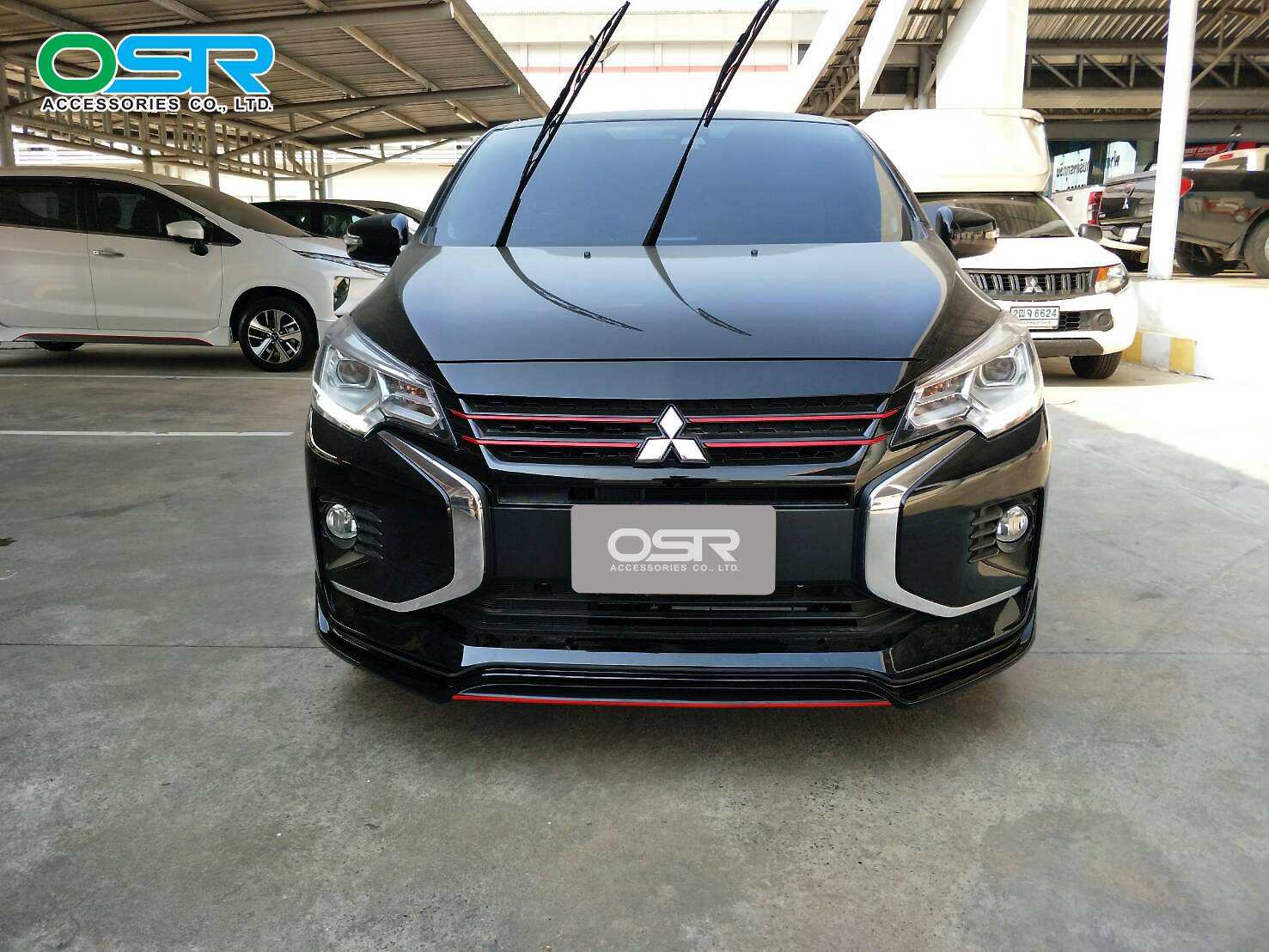 ชุดแต่งรถ สเกิร์ต-สปอยเลอร์ New Mitsubishi Mirage 2020 ทรง SR-Limited By OSR