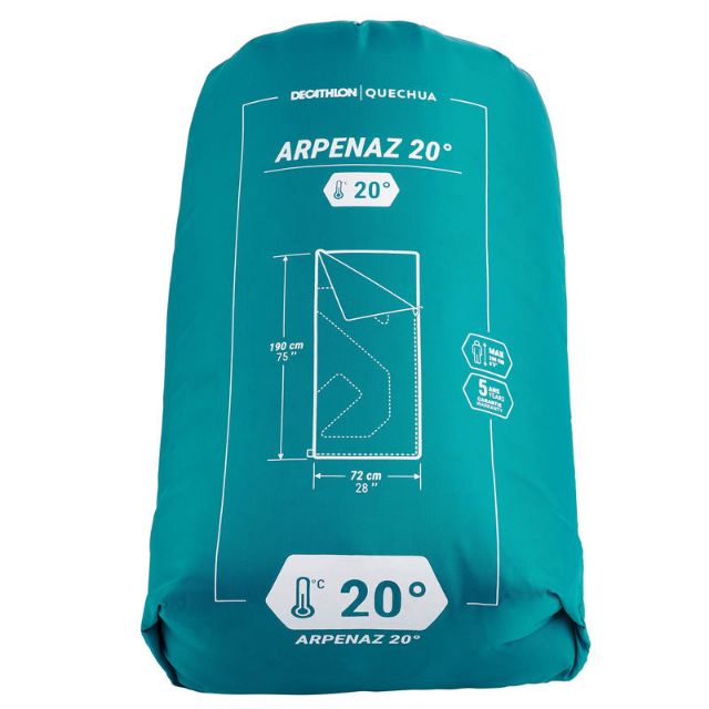 Quechua ของแท้ ถุงนอน ตั้งแคมป์รุ่น ARPENAZ สำหรับอุณหภูมิ 20°C คุณภาพดีจากยุโรป