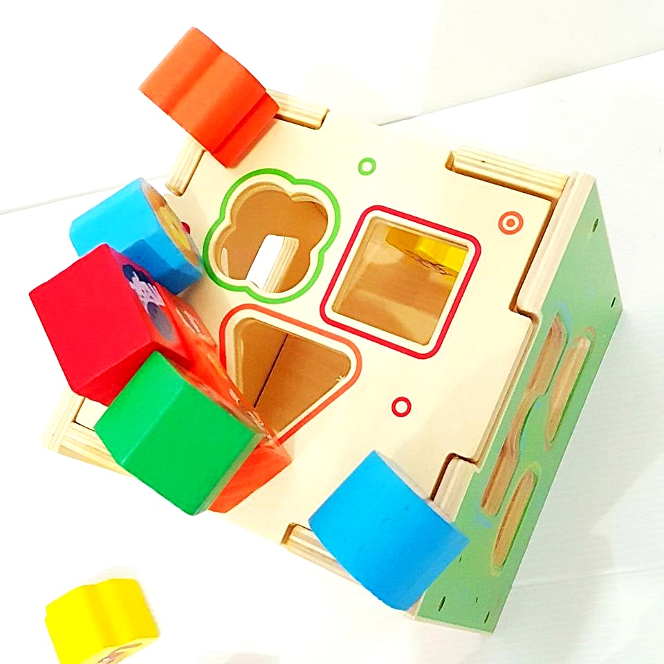 ของเล่นเสริมพัฒนาการ- บล็อคหยอดไม้ลายสัตว์ สอนรูปทรงเลขาคณิต ฝึกทักษะมือและสมอง