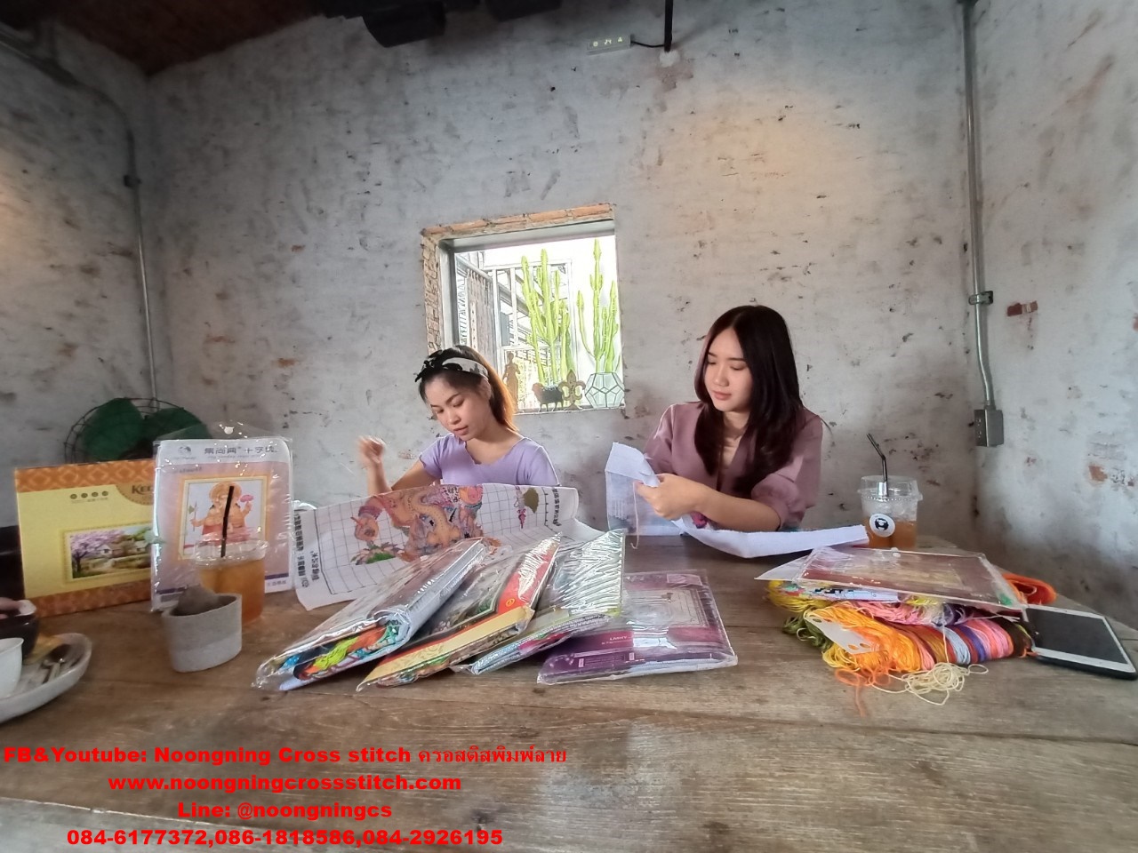 ช้างสามตัว ชุดปักครอสติส พิมพ์ลาย ครอสติสจีน งานฝีมือทำที่บ้าน DIY