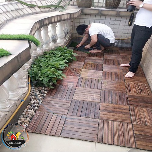 🤞Home_sick 🌱NEW🌱แผ่นไม้ตกแต่งสวน แผ่นปูพื้น YF-1445