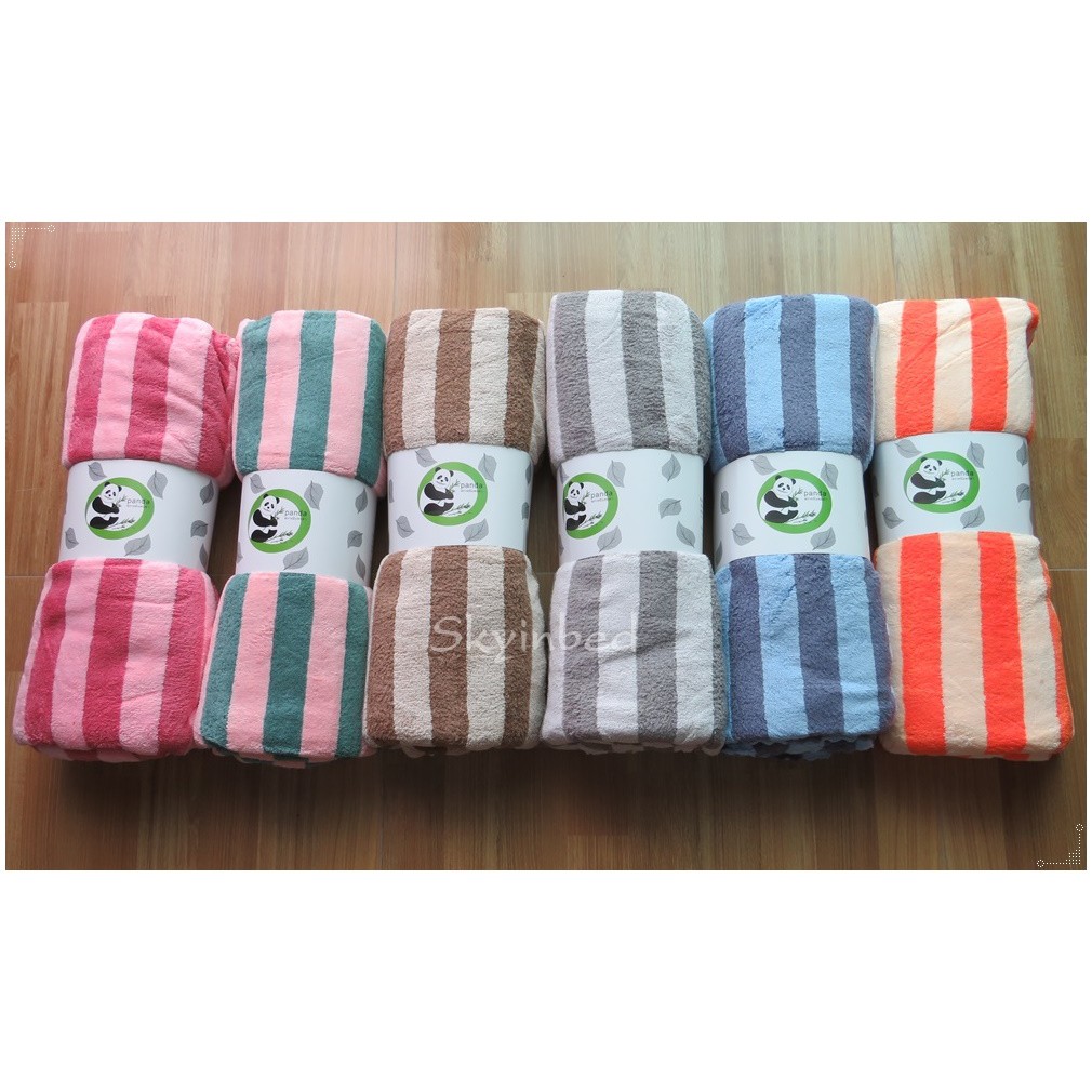 ผ้าเช็ดตัวขนเป็ด ลายริ้ว ขนาด(จัมโบ้) 90x160cm ขนนุ่ม เกรดพรีเมี่ยม (กดซื้อได้เลยจ้า มีเก็บปลายทาง) UPDATE