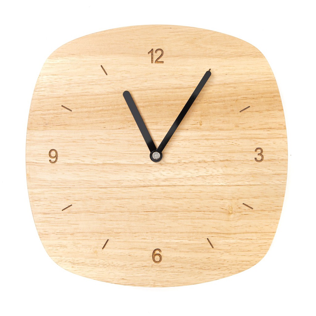 Mori No Naka นาฬิกาแขวนผนัง นาฬิกาไม้ เดินเงียบ SQUARE WALL CLOCK สำหรับแขวนผนังหรือตั้งโต๊ะ