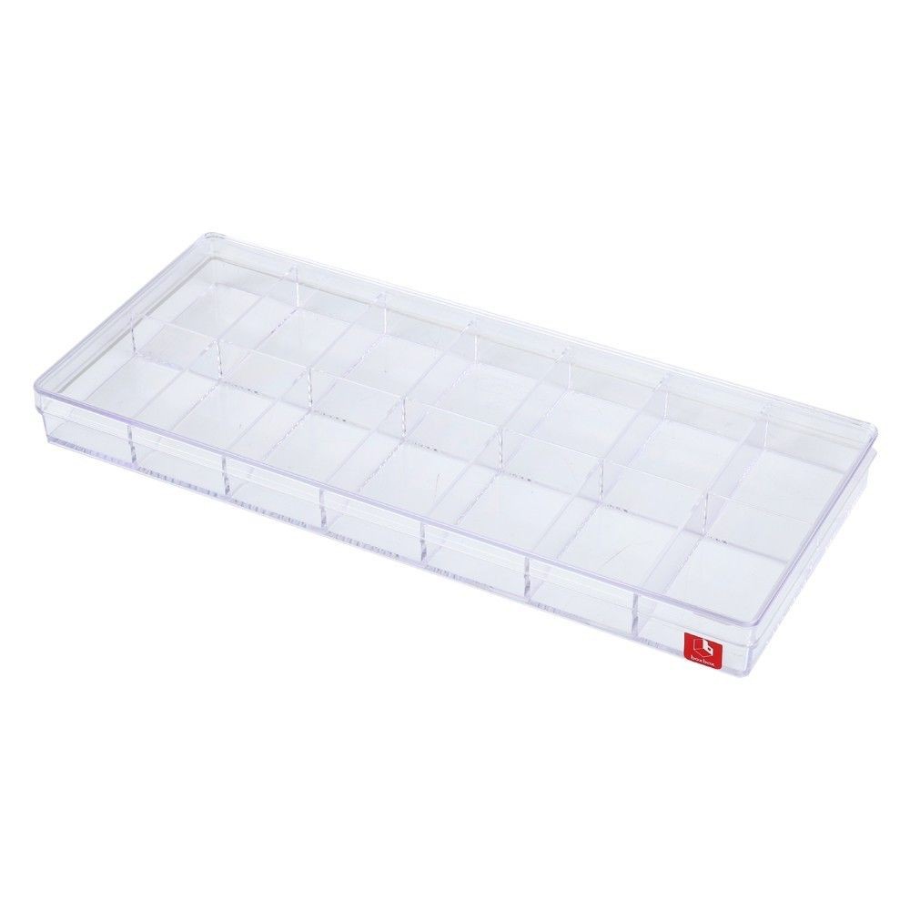 กล่องแบ่ง NAM NGAI HONG 1224-14L 14ช่อง 11x26x2.5 ซม. สีขาว