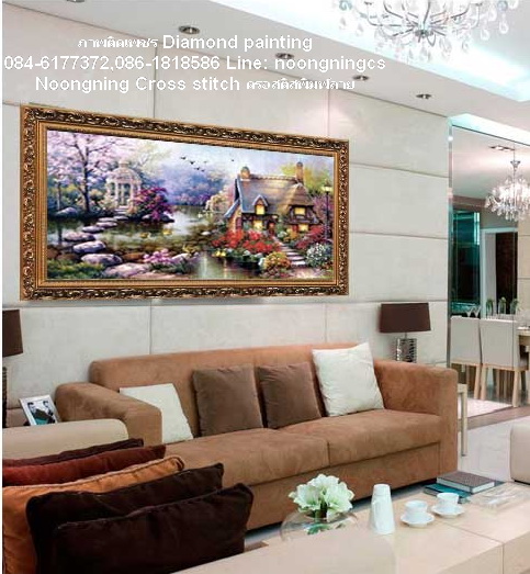 ทิวทัศน์ ครอสติสคริสตัล Diamond painting โมเสก ภาพติดเพชร งานฝีมือ DIY