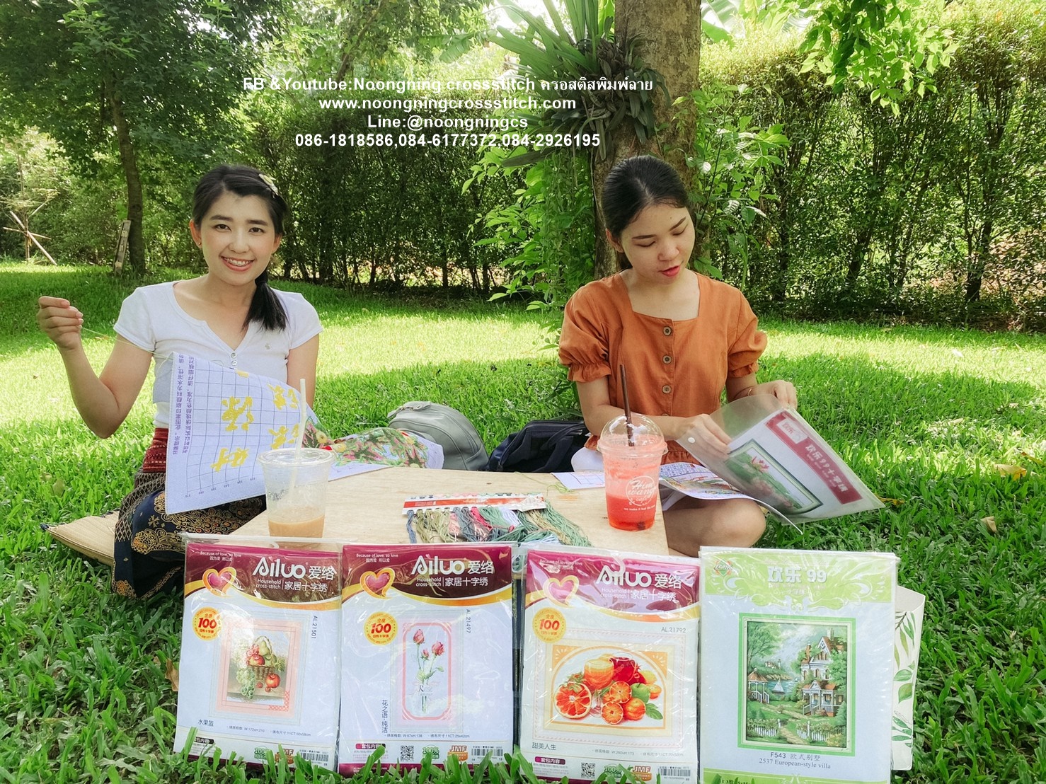 ดอกไม้ ชุดปักครอสติส พิมพ์ลาย ครอสติสจีน งานฝีมือทำที่บ้าน DIY