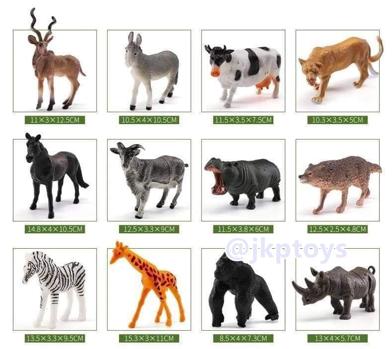 โมเดลสัตว์ ในกล่องฝาปิด