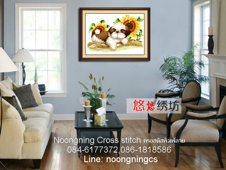 อินทรีย์ ชุดปักครอสติช พิมพ์ลาย ครอสติสจีน งานฝีมือ DIY