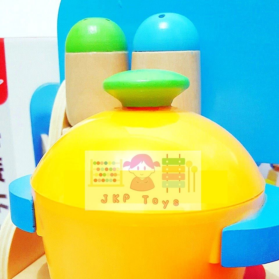 JKP Toys ของเล่นไม้เสริมพัฒนาการ เซทเชุดครัวมินิพร้อมเตาอบ + หั่นผัก ผลไม้