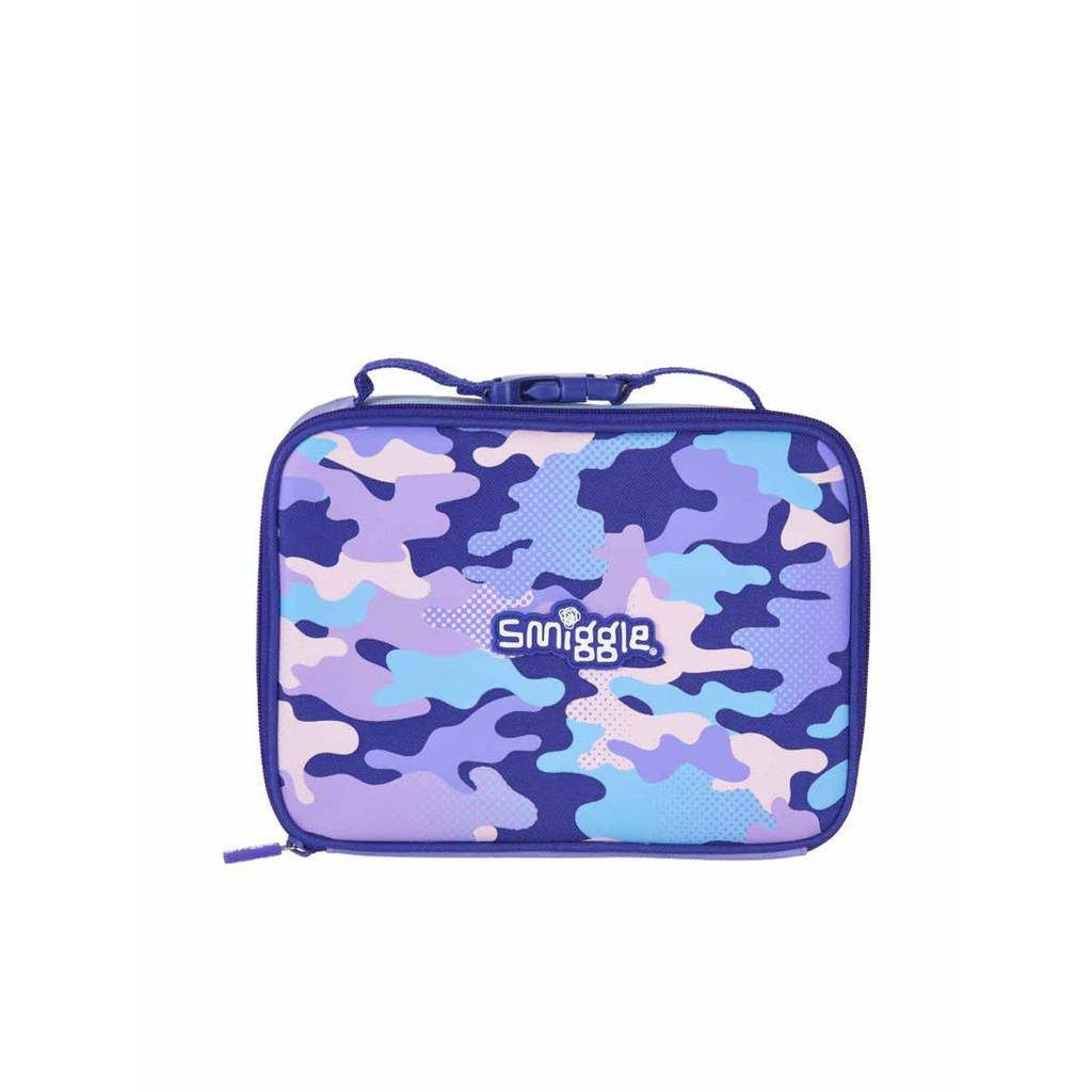 Smiggle กระเป๋าใส่กล่องข้าว คอลเลกชั่น Block ลายทหาร สีม่วง