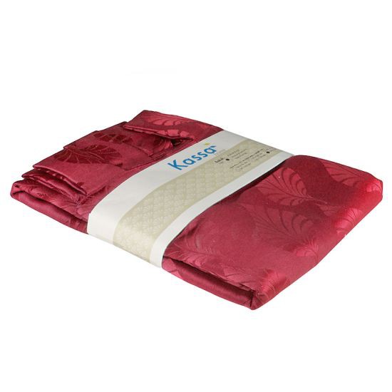 KASSA HOME ผ้าม่านหูกระเช้า หน้าต่างกันแสงแดด รุ่น GOURAMI ขนาด 140 x 160 ซม. สีแดง ดีไซน์เรียบหรู