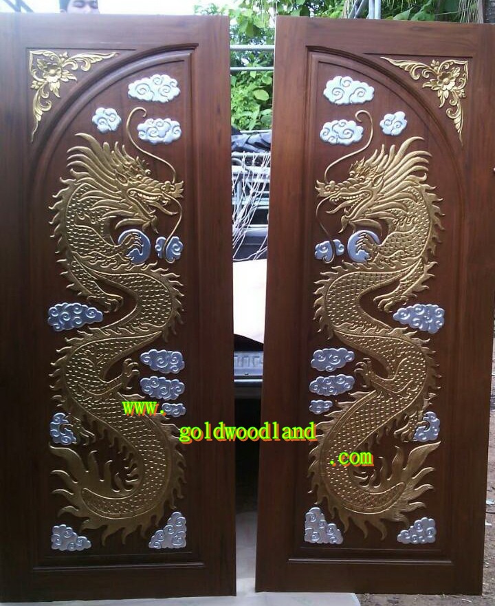 ประตูไม้สัก บานคู่ GBB - 57 (คลิกรายละเอียดที่รูป)