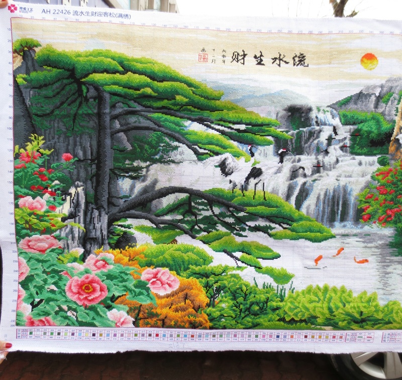 มังกรขาว แก้วสารพัดนึก ชุดปักครอสติส พิมพ์ลาย ครอสติสจีน งานฝีมือทำที่บ้าน DIY