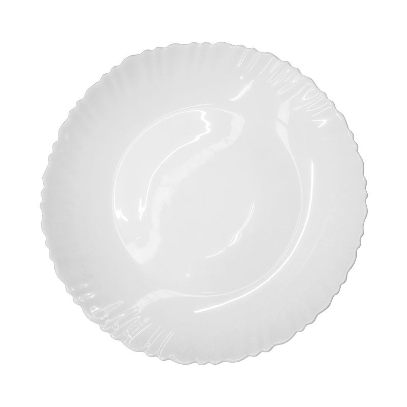 KASSA HOME จานตื้นขอบหยัก รุ่น NHP105T ขนาด 10.5 นิ้ว สีขาว เหมาะสำหรับใช้งานทั้งในบ้านและร้านอาหาร