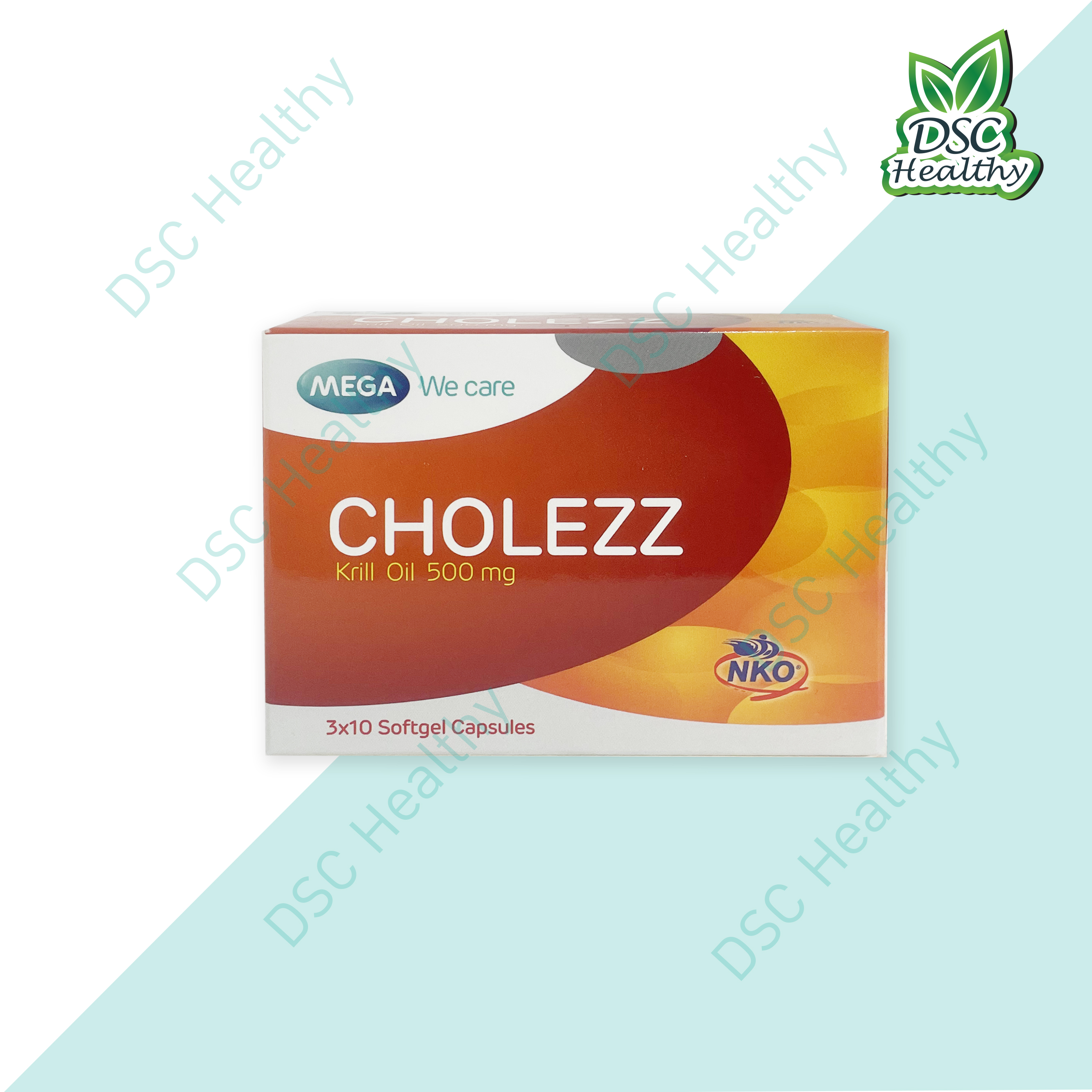 MEGA We care CHOLEZZ Krill Oil 500 mg 3x10 Softgel Capsules