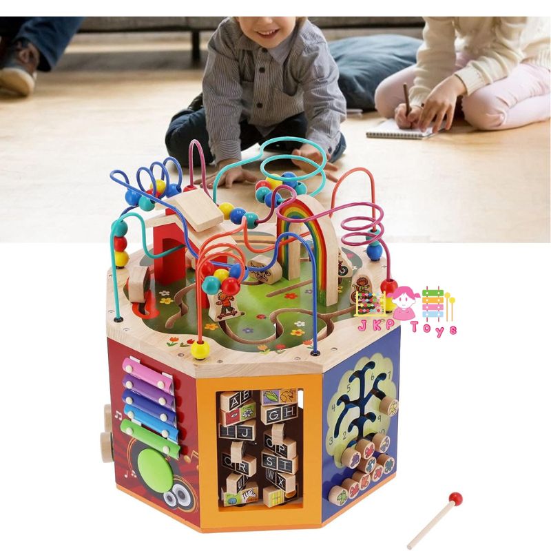 Todds & Kids Toys by JKP Toys กล่องกิจกรรมไม้ 9 ด้าน ของเล่นไม้เสริมพัฒนาการ ของเล่นเด็ก