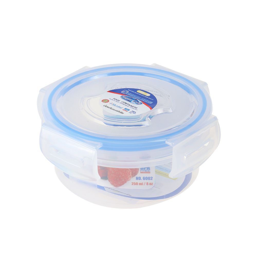 กล่องอาหารกลม 0.25 ลิตร SUPER ลิตรOCK 6002 FOOD CONTAINER SUPER LOCK 6002 0.25L ROUND