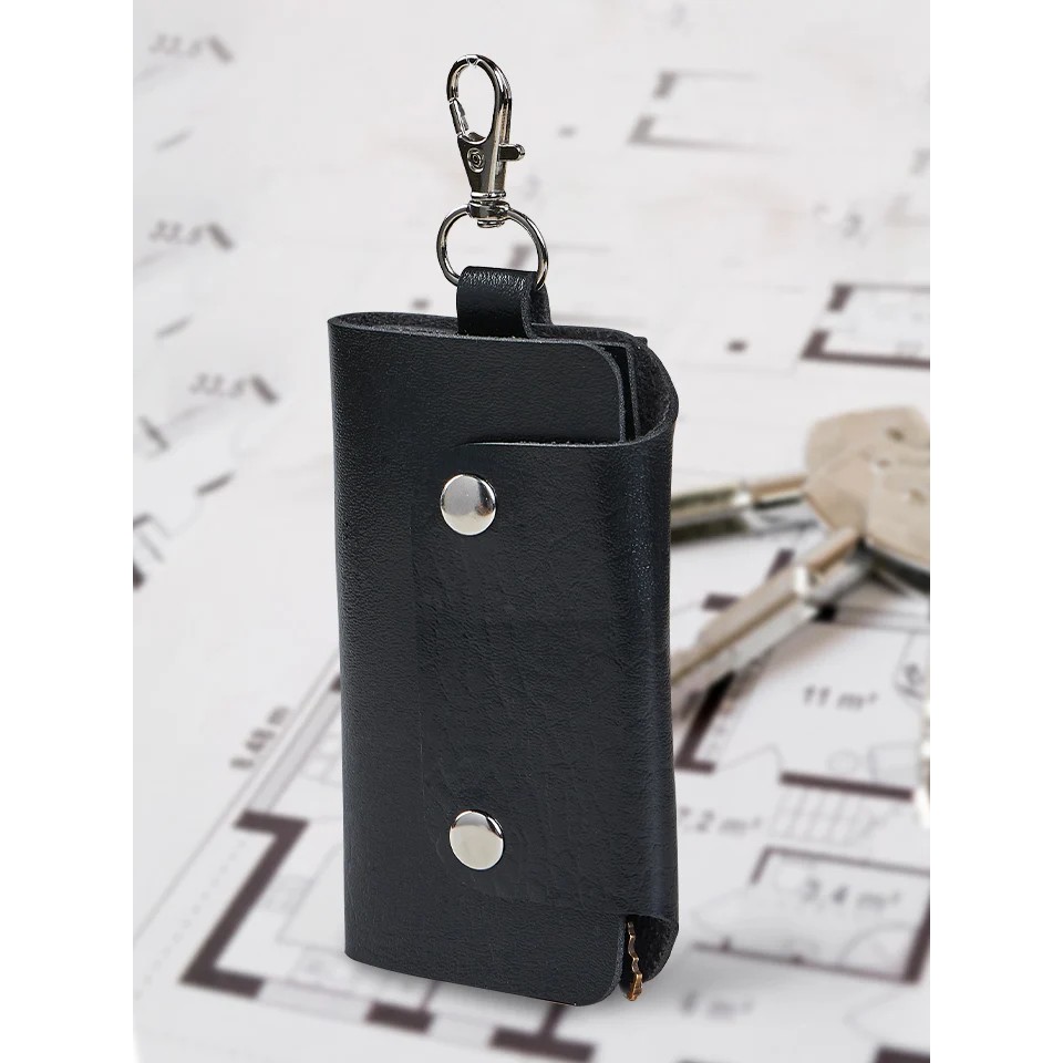 !!สินค้าขายดี!! กระเป๋าใส่กุญแจ กระเป๋าเก็บกุญแจ กระเป๋ากุญแจ หนังPU กระเป๋ากุญแจบ้าน มีหูคล้อง Key Pouch Organizer