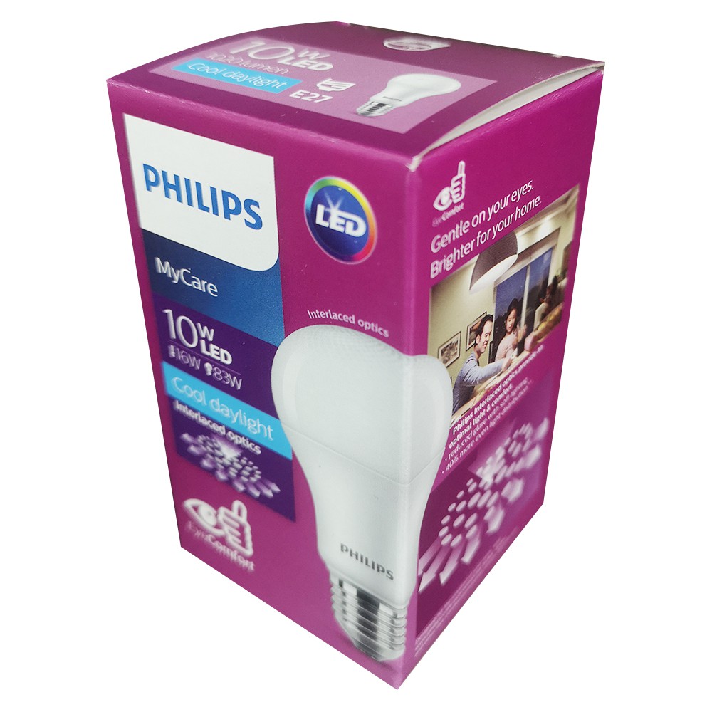 หลอดไฟ LED Bulb PHILIPS A55 E27 10วัตต์ สีขาวนวล หลอดไฟภายในบ้านเอนกประสงค์