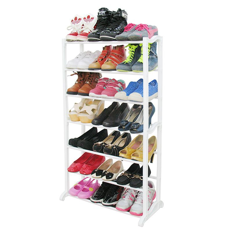 KTY ชั้นวางรองเท้าพลาสติก 7 ชั้น รุ่น KT-SHR02-07 ขนาด 25 x 54 x 94 ซม. สีขาว