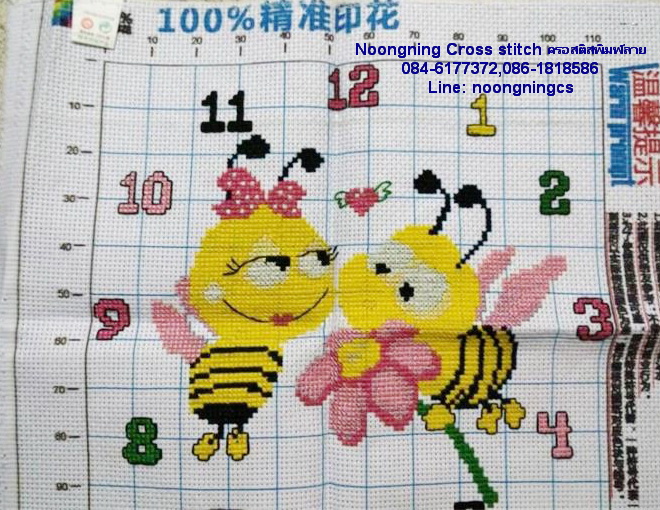 นกคู่ ชุดปักครอสติช พิมพ์ลาย ครอสติสจีน งานฝีมือ DIY