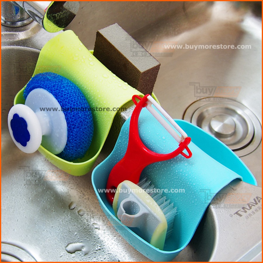 ที่วางสก๊อตไบร์ท *แขวนกลางซิงค์* ที่แขวนสก๊อตไบร์ท ที่วางฟองน้ำ อุปกรณ์ทำความสะอาดเล็ก ๆ