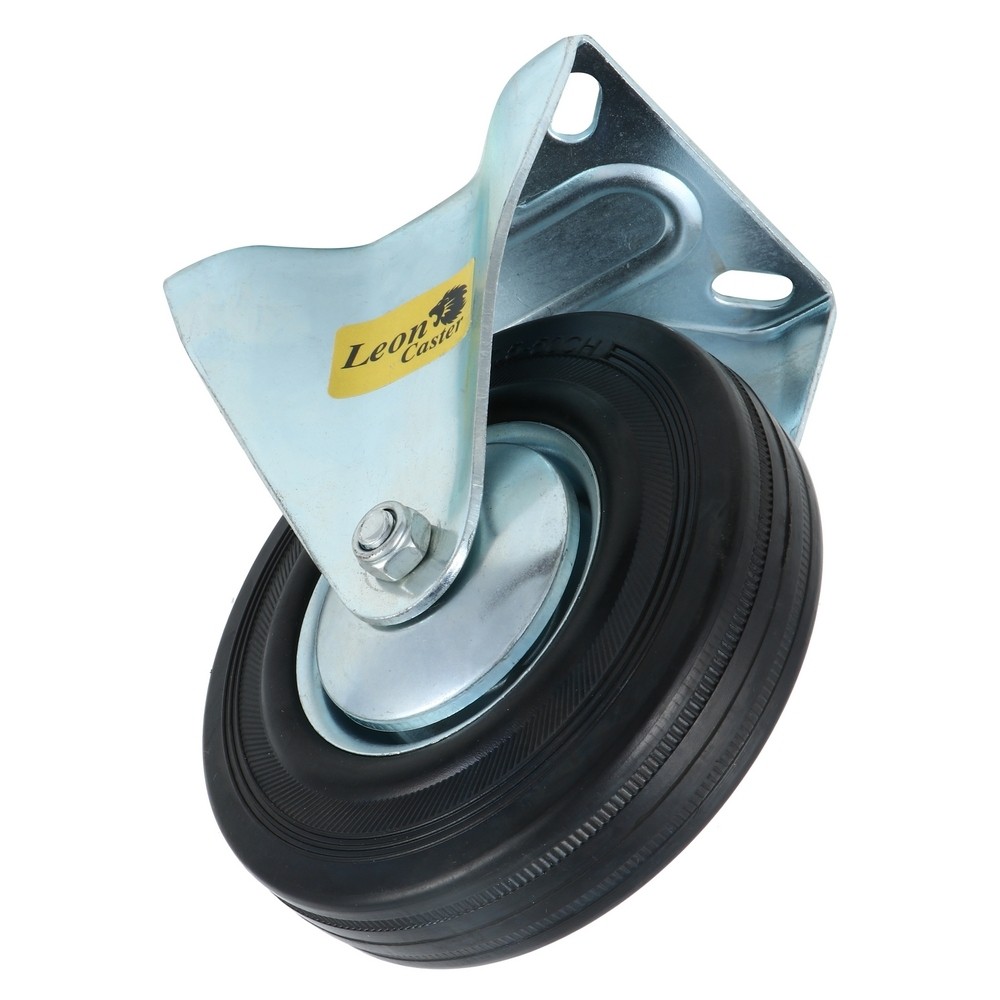 อะไหล่ เฟอร์นิเจอร์ ลูกล้อ LEON 5" RUBBER CASTER LEON PLATE FIX 5"