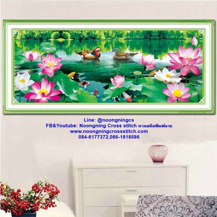 รอหน้าบ้าน หิมะตก ชุดปักครอสติช พิมพ์ลาย ครอสติสจีน งานฝีมือ DIY