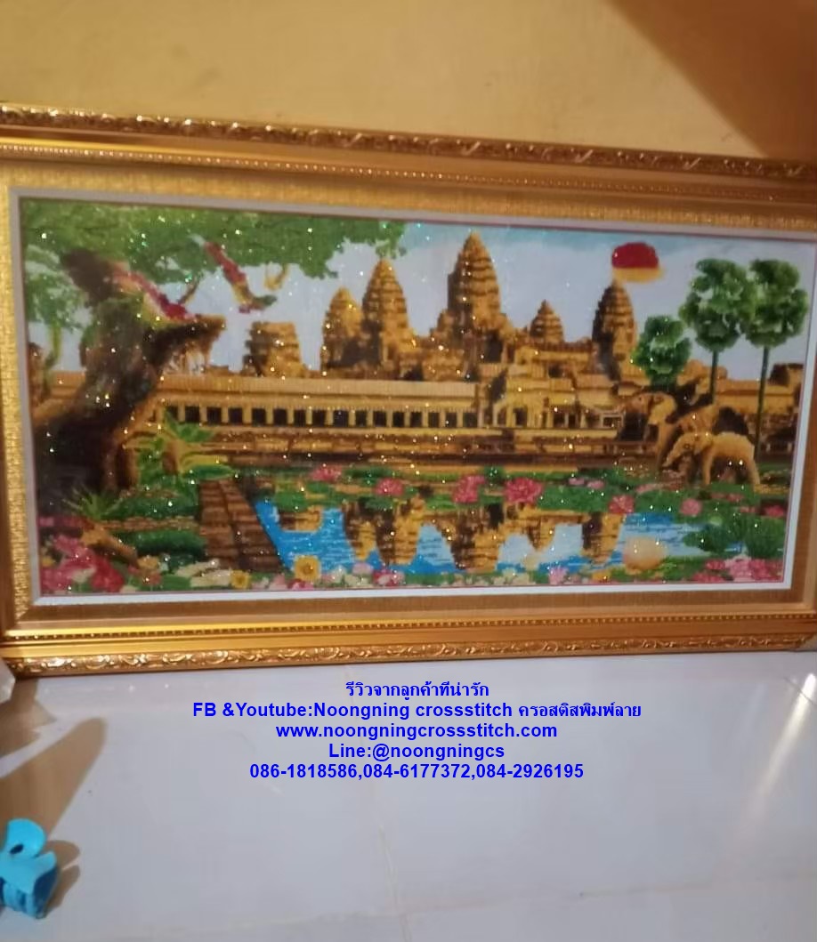 เด็กจีนเงินไหลนองทองไหลมา ชุดปักครอสติส พิมพ์ลาย ครอสติสจีน งานฝีมือทำที่บ้าน DIY