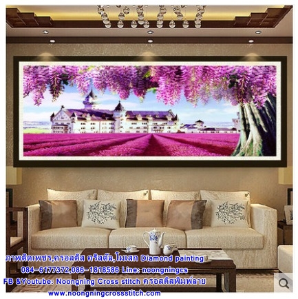 วิวหมู่บ้าน ครอสติสคริสตัล Diamond painting โมเสก ภาพติดเพชร งานฝีมือ DIY