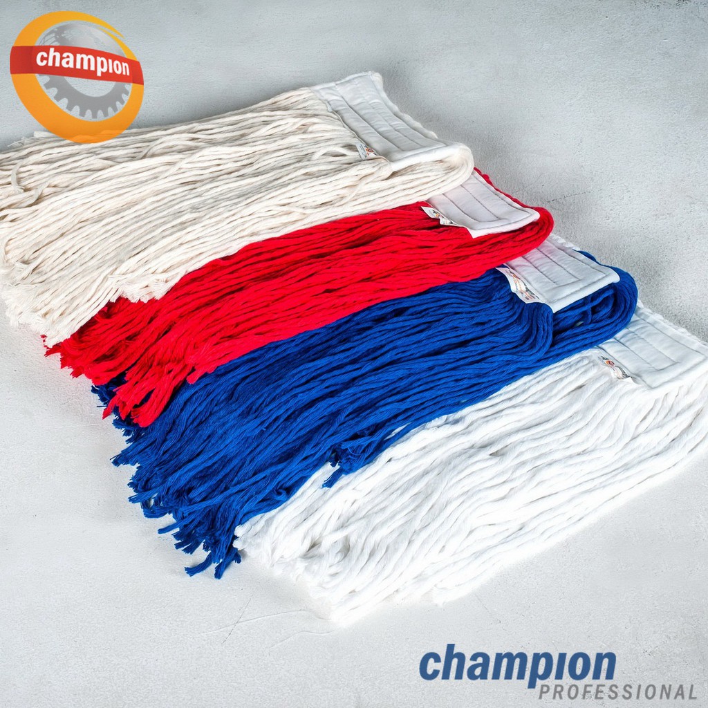อะไหล่ผ้าม็อปถูพื้น Cotton 100% CHAMPION PROFESSIONAL ไม้ถูพื้น ม๊อบ ไม้ถูบ้าน ม็อบถูพื้น ไม้ม็อบถูพื้น ที่ถูพื้น