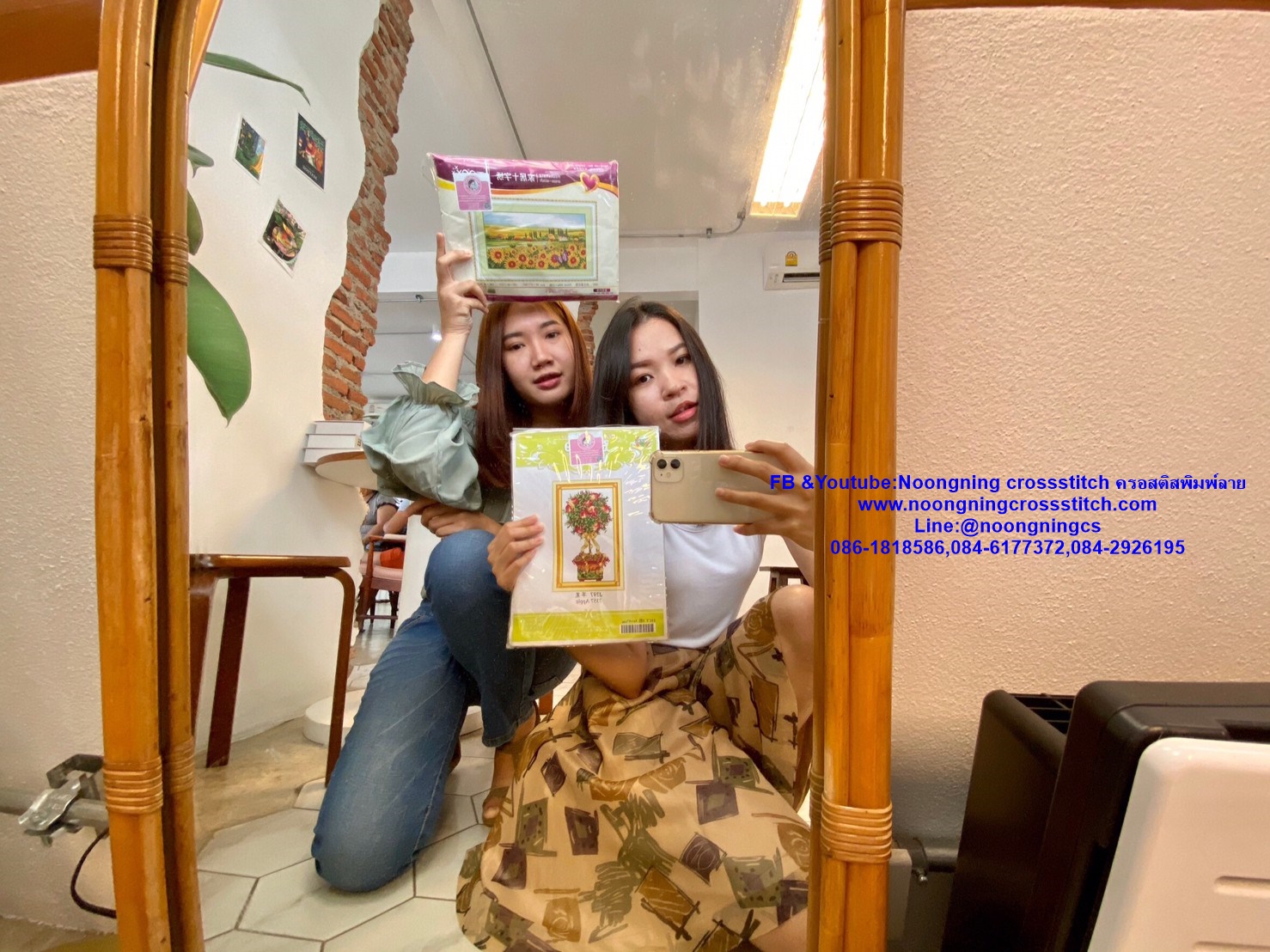 ดอกไม้ ชุดปักครอสติส พิมพ์ลาย ครอสติสจีน งานฝีมือทำที่บ้าน DIY