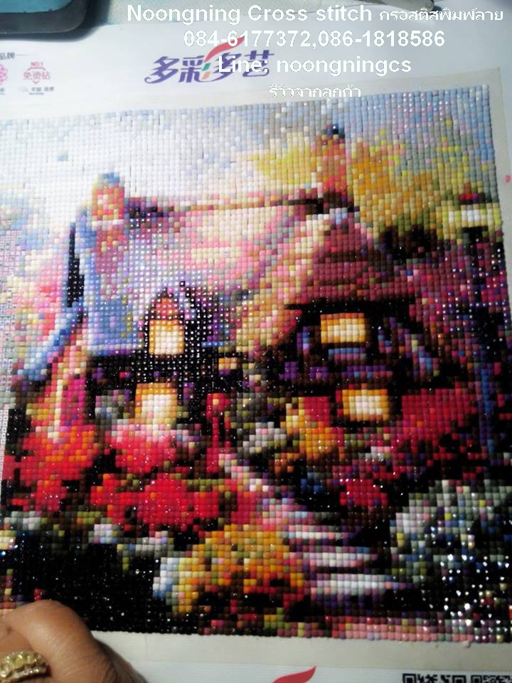 วิวท่าน้ำ ครอสติสคริสตัล Diamond painting โมเสก ภาพติดเพชร งานฝีมือ DIY