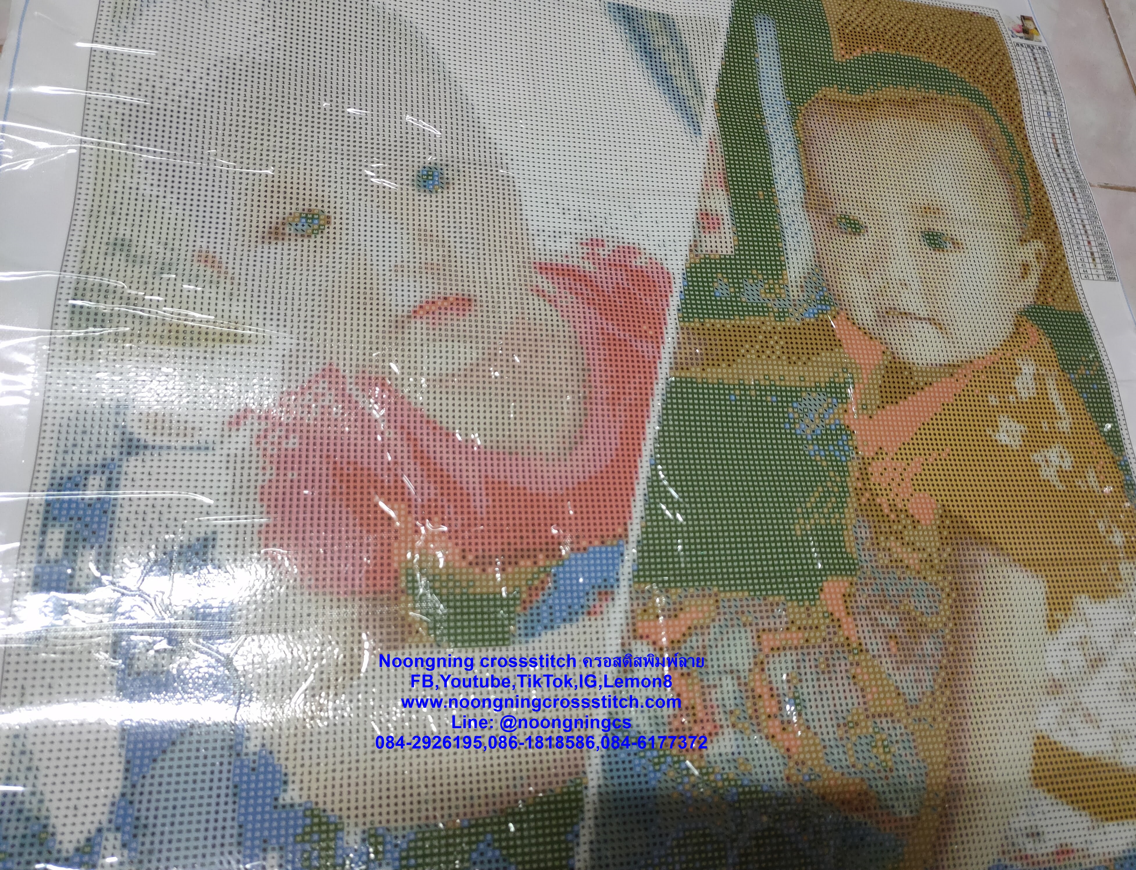 ครอสติสคริสตรัล สั่งทำ 60x80ซม รูปลูกที่รัก Diamond painting โมเสก ภาพติดเพชร งานฝีมือทำที่บ้าน DIY