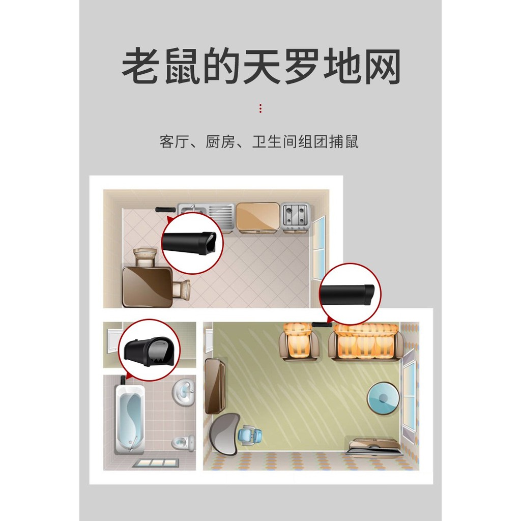 อุปกรณ์ดักหนู ที่ดักหนู กับดักหนู แบบสปริง ไม่ต้องใช้สารเคมี ไม่ต้องสัมผัสโดนตัวหนู สีดำ แบบใช้ซ้ำได้