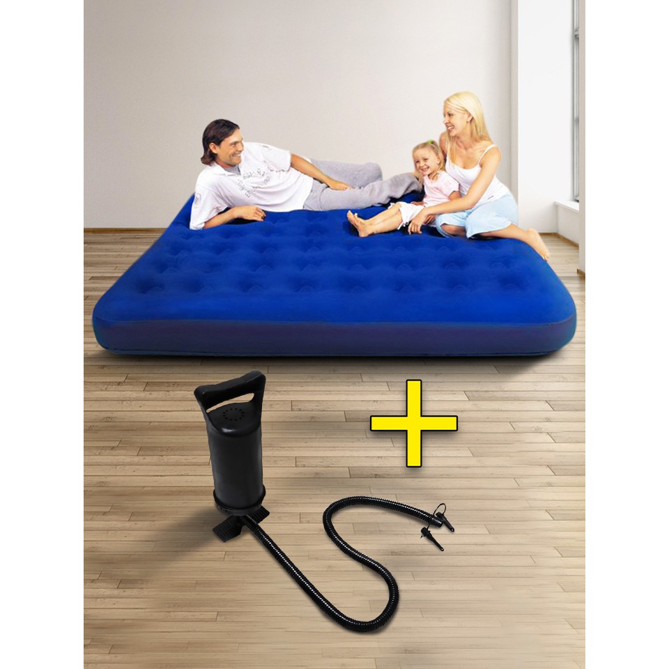 !!สินค้าขายดี!! เซ็ตที่นอนเป่าลมพกพาพร้อมปั๊มลม Double Inflatable Air Mattress Set