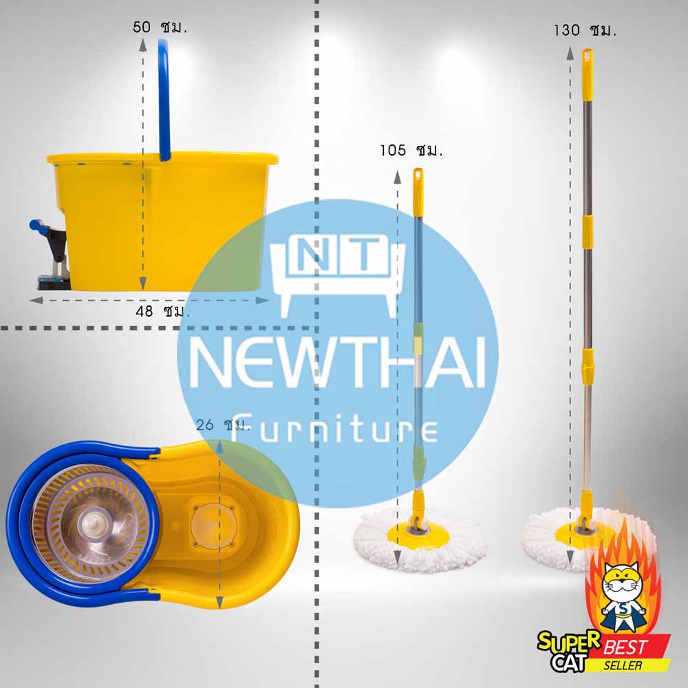 🔥ถูกที่สุด🔥 ชุดถังปั่นพร้อมไม้ถูบ้าน รุ่นมีที่เหยียบ 👍