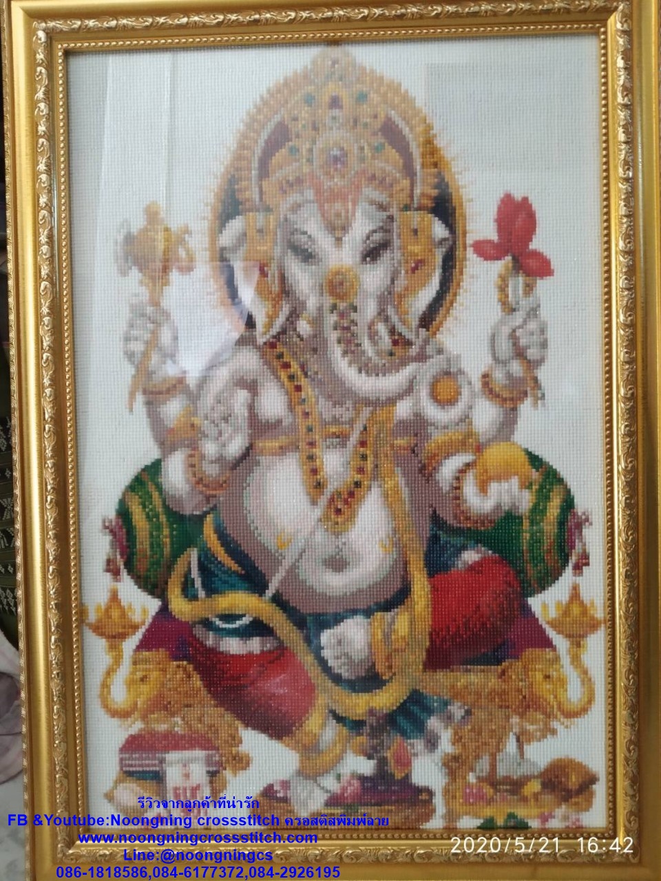 แมวน้อย VSเสือขาว ครอสติสคริสตัล Diamond painting โมเสก ภาพติดเพชร งานฝีมือทำที่บ้าน DIY