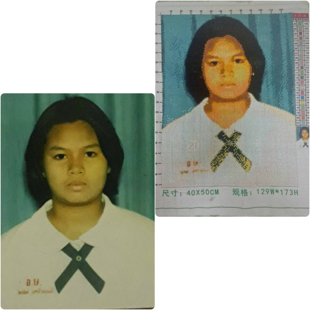 ครอสติส สั่งทํา 50x60ซม รูปตัวเอง ชุดปักครอสติส พิมพ์ลาย ครอสติสจีน งานฝีมือทำที่บ้าน DIY