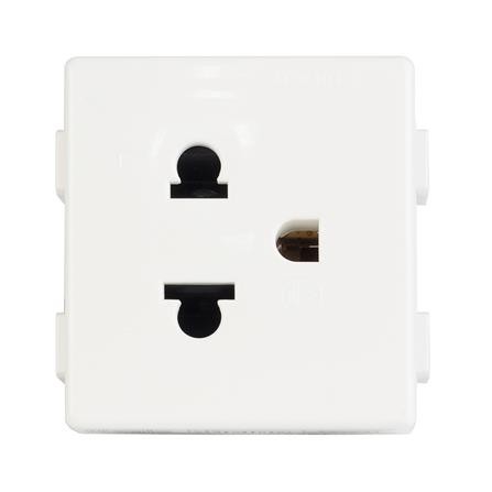 เต้ารับเดี่ยว 3 ขา + กราวด์ + ม่าน B-TICINO SM9023T ผลิตจากทองเหลืองอย่างดีไม่บิดงอง่าย