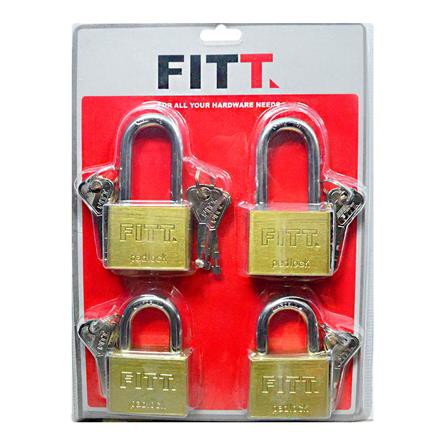 กุญแจ MK FITT 50 MM 4 ตัว/ชุด สีทอง แข็งแรง ทนทานต่อการงัดแงะ