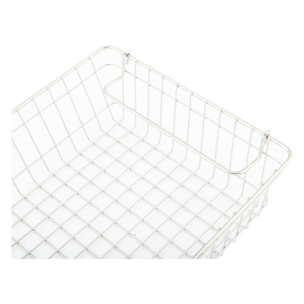 ตะกร้าสเตนเลสORGAN 36x26x9 ซม. ซ้อนได้ M KECH อุปกรณ์จัดเก็บในครัว ตะกร้าใส่ของในครัว