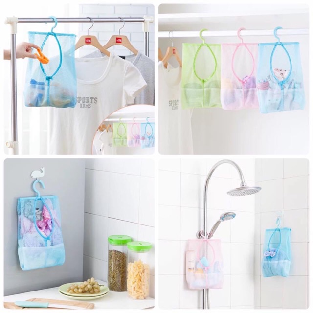 ถุงตาข่ายเก็บกระเทียม หัวหอม ถุงตาข่ายอเนกประสงค์ ถุงแขวนของใช้ในห้องน้า ถุงใส่ถุงพลาสติกในครัว ถุงจัดระเบียบบ้าน