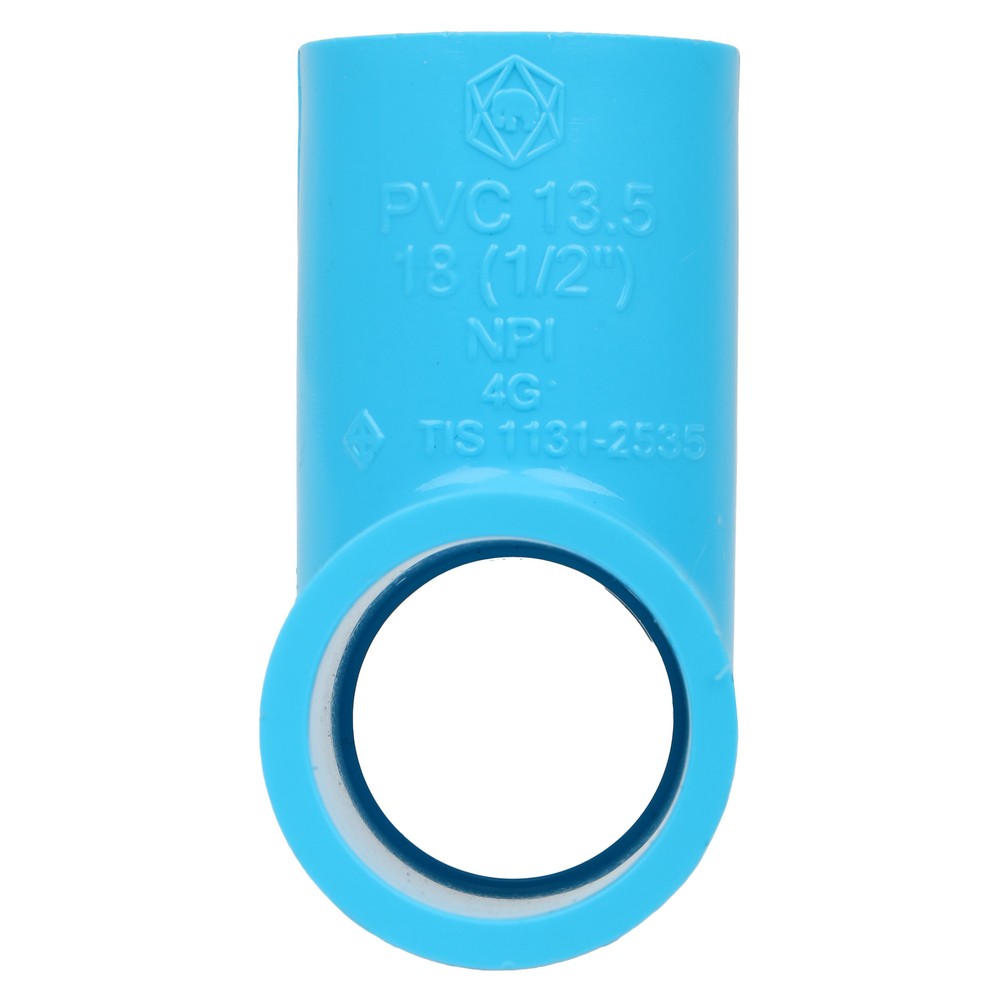 ท่อประปา ข้อต่อ ท่อน้ำ ท่อPVC ข้อต่อสามทาง-หนา SCG 1/2" สีฟ้า FAUCET TEE SOCKET PVC SCG 1/2" LIGHT BLUE