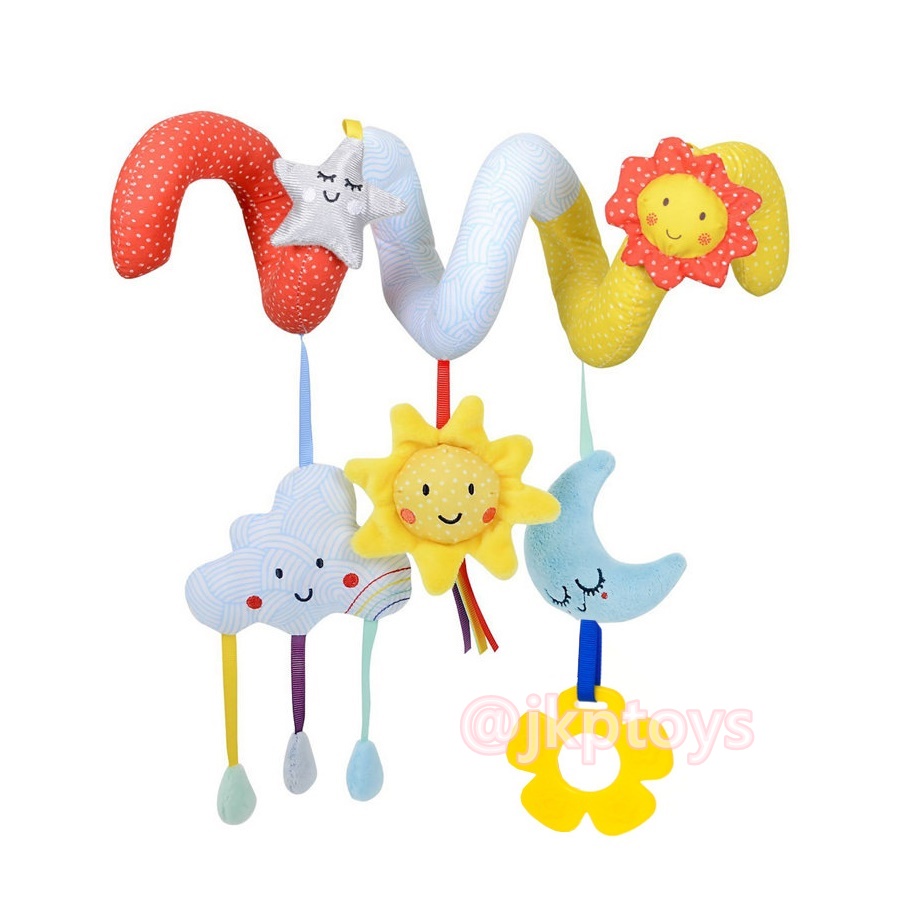 JJOVCE ตุ๊กตาพันขอบเตียง ลายท้องฟ้า ตุ๊กตาโมบาย โมบายเกลียว ลายพระจันทร์