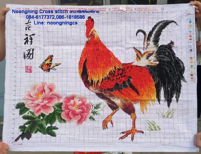 นกคู่ ชุดปักครอสติช พิมพ์ลาย ครอสติสจีน งานฝีมือ DIY