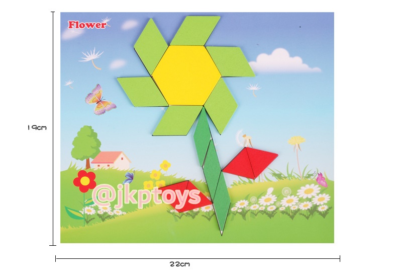 ของเล่นไม้เสริมพัฒนาการตัวต่อ tangram 250 ชิ้น