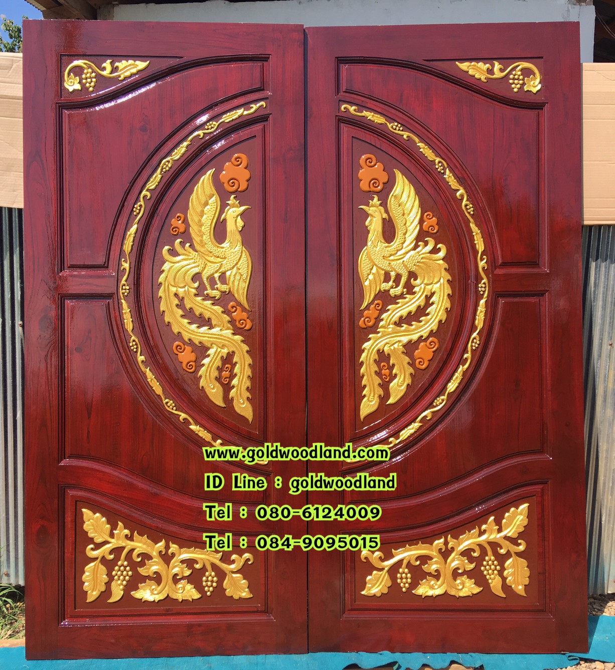 ประตูไม้สัก บานคู่ GBB - 10 (คลิกรายละเอียดที่รูป)